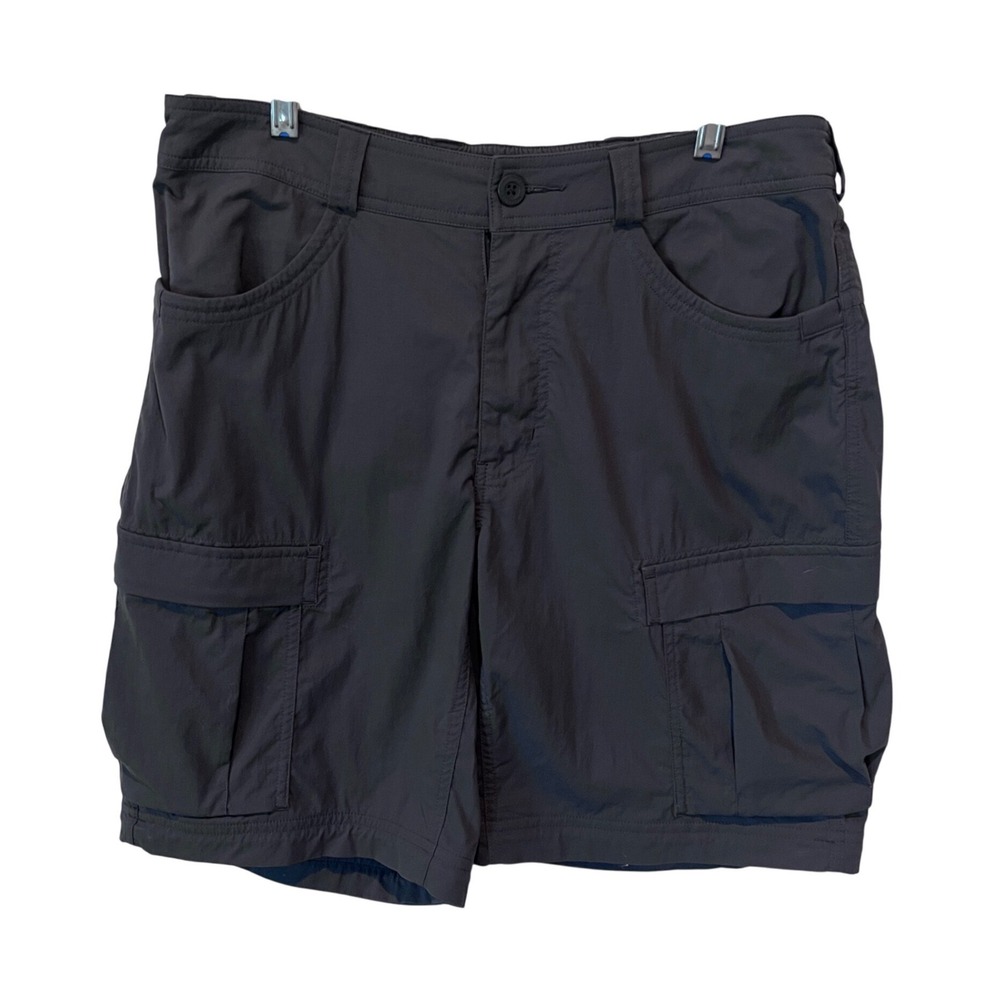REI Co-op Sahara Mens Cargo Shorts 34W Dark Gray Nylon Spandex Hiking Outdoor